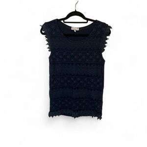 Women's Navy Lace Top